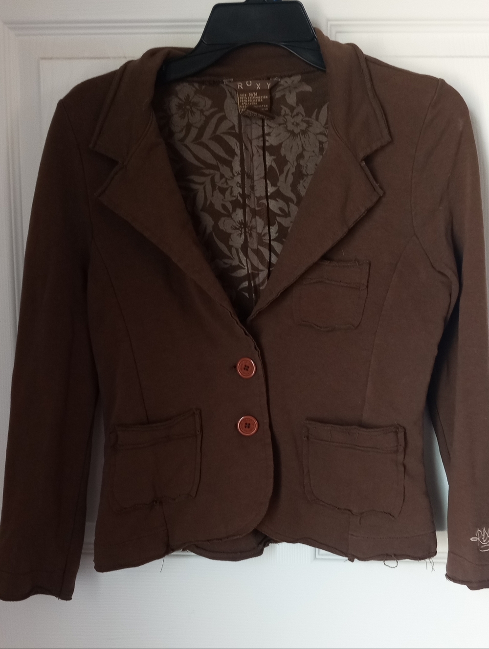 Roxy Brown Women's Blazer with Floral Lining